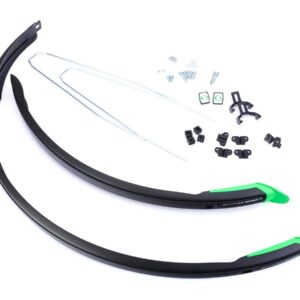 Błotnik 28" UBIQUIT PCV SDL 46 mm, czarny/chlapacz zielony, wsporniki/śruba - Oficjalny Sklep Romet