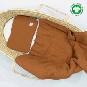 Pościel do gondoli muślinowa | 60x70 cm | kolor cynamon