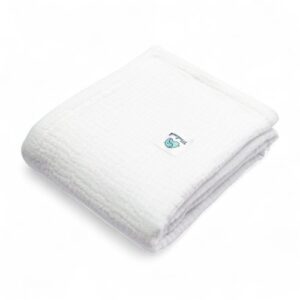 Kołderka muślinowa dla niemowlaka | kocyk | 60x75 cm | biała