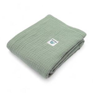 Kołderka muślinowa dla niemowlaka do łóżeczka | kocyk | 60x75 cm | miętowy