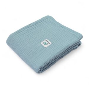 Letnia kołderka dla dziecka z muślinu | kocyk | 60x75 cm | baby blue (błękitny)