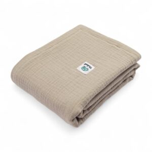 Muślinowa kołderka dla niemowlaka na lato | kocyk | 60x75 cm | natural