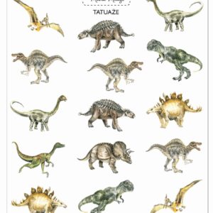 Tatuaże zmywalne dla dzieci Dinozaury