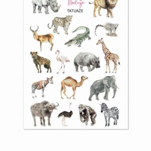 Tatuaże zmywalne dla dzieci Zwierzęta Afryki