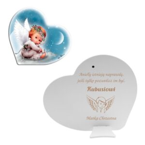 Obrazek Aniołka malowany na drewnie 15cm x14cm Grawer