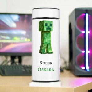 Kubek termiczny z wyświetlaczem LED i personalizowanym nadrukiem UV – idealny prezent dla gracza/Minecraft