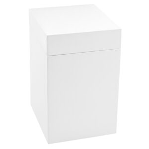 Pudełko prezentowe białe 10x10x17 z różową tasiemką