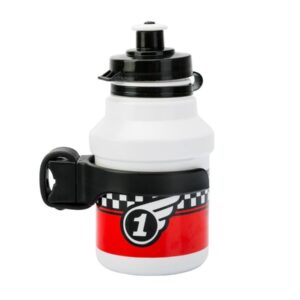 Bidon dziecięcy 0,35 l. POLISPORT RACE z koszyczkiem, biały - Oficjalny Sklep Romet