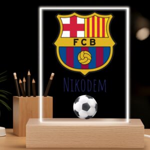 Personalizowana lampka LED „Piłka nożna – FC Barcelona” z imieniem