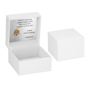 Pudełko na prezent / Białe / 11x11x8.5 / Tabliczka z nadrukiem / Personalizacja / Pudełko prezentowe