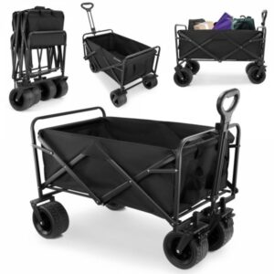 Wózek turystyczny plażowy składany HyperMotion - kolor czarny, 120 kg