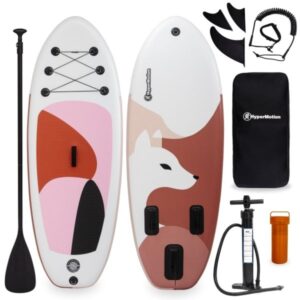 Pompowana deska SUP dla dzieci Stand Up Paddle 215cm z wiosłem - HyperMotion WAVE BOOST PINK 215