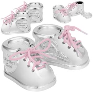 Posrebrzane szkatułki buciki na Chrzest i Roczek z grawerem