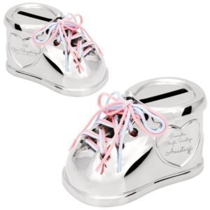 Skarbonka Bucik posrebrzana na Chrzest i Roczek z grawerem