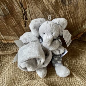 Słonik Jellycat w ubranku ze szmatką-przytulanką 18 cm – szary, 0+