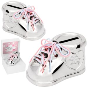 Skarbonka bucik na chrzest i roczek z grawerem obustronnym