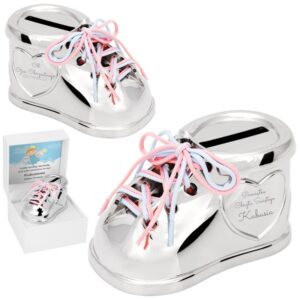 Posrebrzana skarbonka bucik na chrzest i roczek z grawerem