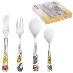 Na Chrzest i Roczek: sztućce Instrumenty 4 el. z grawerem