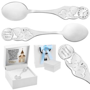 Na Chrzest srebrna łyżeczka z zegarem 925 z grawerem i dedykacją