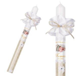 Świeca do Chrztu i Komunii ze zdjęciem dziecka Model G20