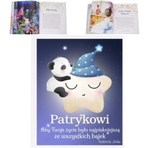 Księga Baśni na Chrzest z nadrukiem Gwiazdka z nieba na okładce