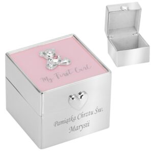 Chrzest lub narodziny: różowe puzderko My First Curl z grawerem