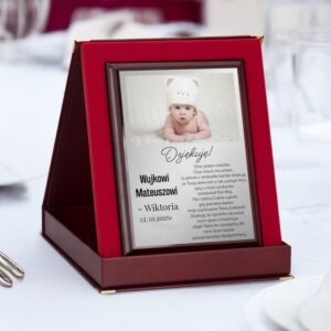 Chrzest: Podziękowanie dla chrzestnych z dedykacją w etui