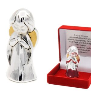 Aniołek modlący się 7 cm – srebro 925, tabliczka z dedykacją i/lub zdjęciem