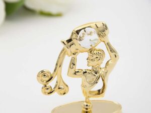 Wodnik figurka zodiaku platerowana 24-karatowym złotem z dedykacją
