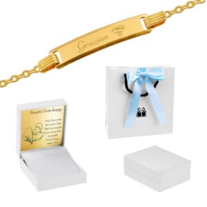 Na chrzest złota bransoletka 585 z regulacją i grawerem laserowym