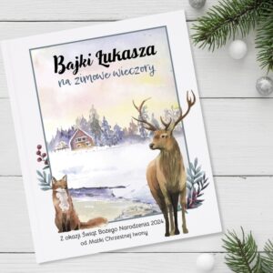 Księga Baśni na Mikołajki z nadrukiem Renifer i Lis na okładce