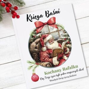 Księga Baśni na Mikołajki z nadrukiem Święty Mikołaj na okładce