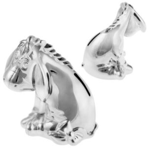 Chrzest i roczek: posrebrzana skarbonka Kłapouchy z grawerem