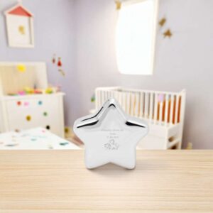 Skarbonka Gwiazdka posrebrzana na chrzest z indywidualnym grawerem