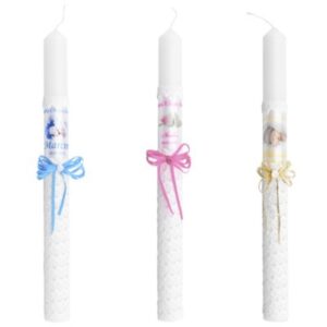 Świeca koronkowa na Chrzest i Komunię z nadrukiem zdjęcia