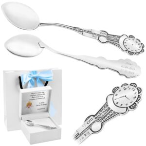 Na Chrzest: łyżeczka srebrna 0,925 z grawerem i tabliczką