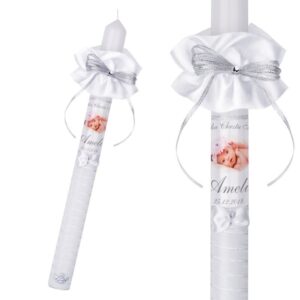 Świeca na Chrzest lub Komunię ze zdjęciem i dedykacją G11