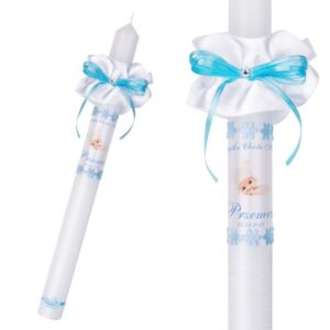 Świeca na Chrzest i Komunię ze zdjęciem, grafiką, dedykacją G15