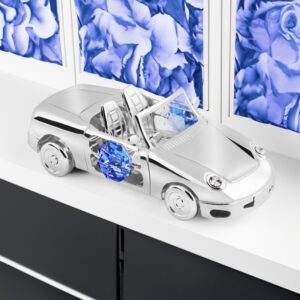 Pamiątka na chrzest: samochodzik Porsche z niebieskimi kryształami