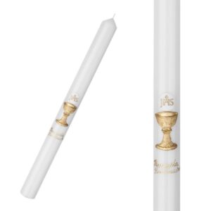 Świeca do I Komunii Św. złota z kielichem i hostią bez personalizacji