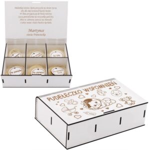 Pudełko wspomnień dla dziewczynki na chrzest lub roczek z grawerem