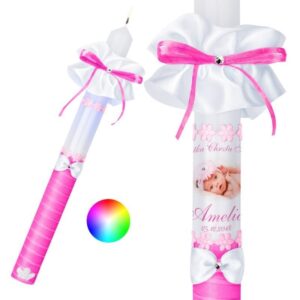 Na Chrzest: Świeca Premium Model G6 z podświetleniem i personalizacją