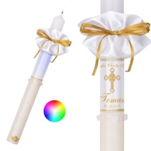 Świeca na chrzest z diodowym podświetleniem i nadrukiem G8