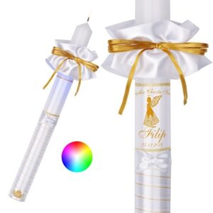 Świeca Premium na Chrzest lub I Komunię ze zdjęciem dziecka G12