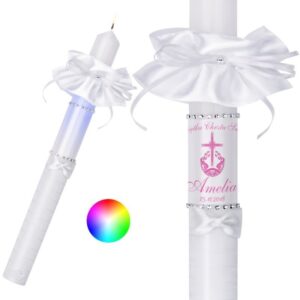 Świeca na Chrzest z inteligentnym podświetleniem i zdjęciem G14