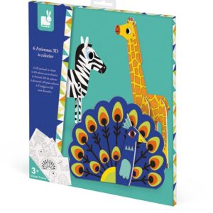 Janod, Zestaw kreatywny Papierowe zwierzęta 3D 3+