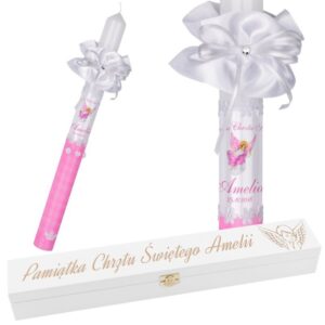 Świeca G18 do Chrztu lub Komunii ze zdjęciem i grawerem