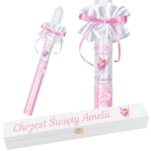 Świeca G4 na Chrzest i Komunię ze zdjęciem i skrzynką UV Personalizacja