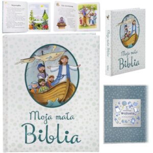 Chrzest Św. Ilustrowana Biblia dla dzieci z metalową tabliczką