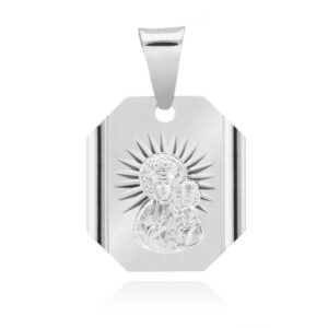 Chrzest i Komunia: medalik Matki Boskiej Częstochowskiej z grawerem